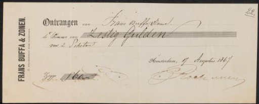 Receipt for Charles Rochussen
