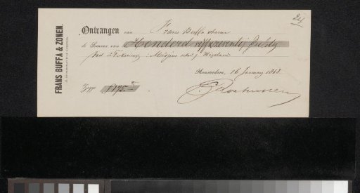 Receipt for Charles Rochussen