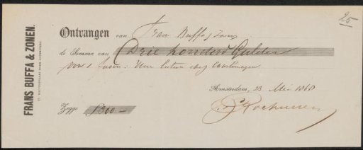 Receipt for Charles Rochussen
