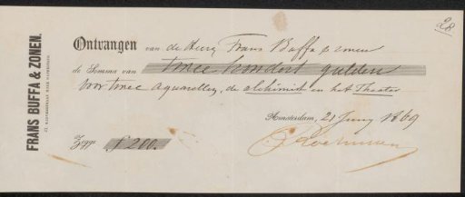 Receipt for Charles Rochussen