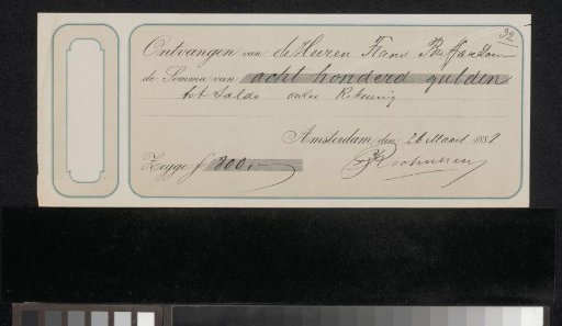 Receipt for Charles Rochussen