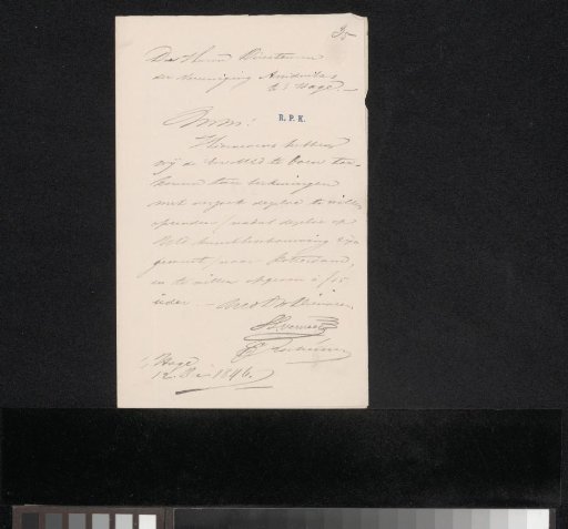 Letter to the Board of the Association Assidentas