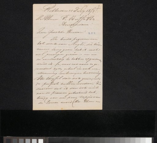 Letter to Frans Buffa and Sons