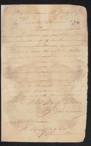 Letter to Frans Buffa and Sons