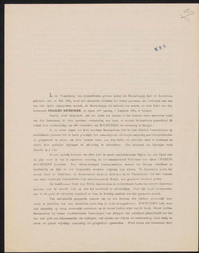 Report on the celebration of Charles Rochussen for his seventieth birthday