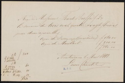 Receipt from the archive of Frans Buffa and Sons