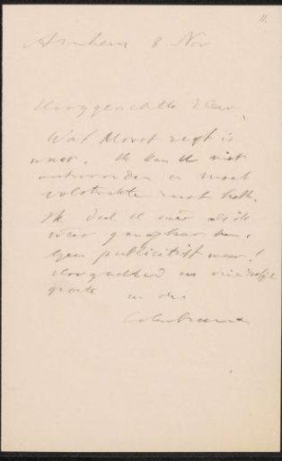Letter to Pieter Haverkorn van Rijsewijk