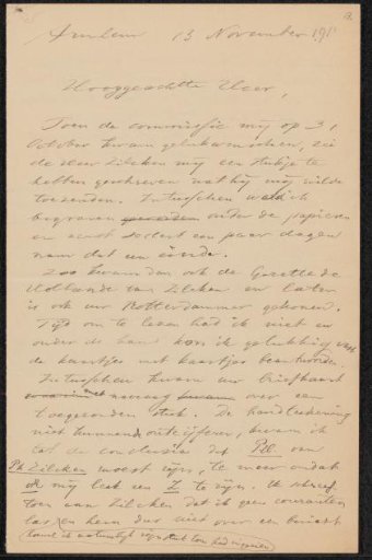 Letter to Pieter Haverkorn van Rijsewijk