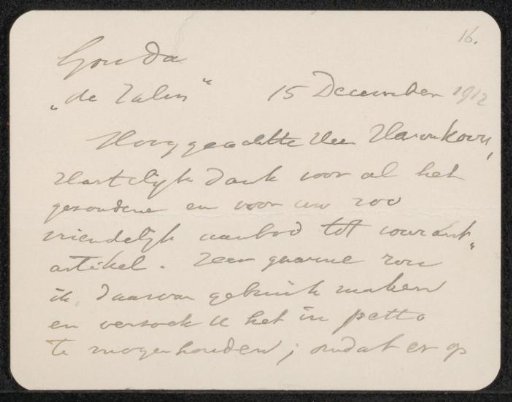 Letter to Pieter Haverkorn van Rijsewijk