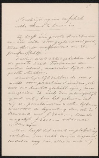 Letter to Pieter Haverkorn van Rijsewijk