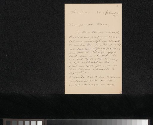 Letter to Pieter Haverkorn van Rijsewijk