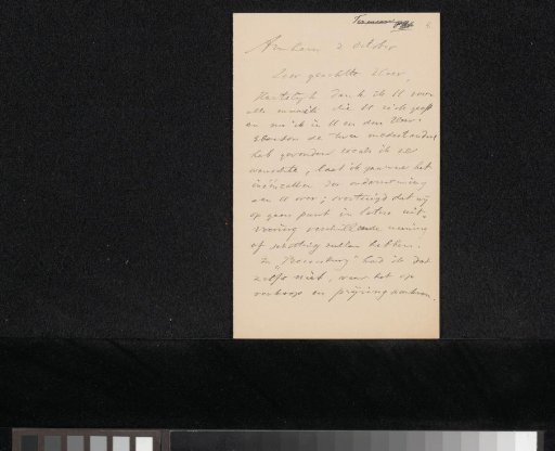 Letter to Pieter Haverkorn van Rijsewijk