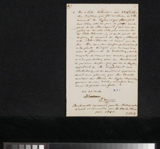 Note concerning Rembrandt Harmensz. van Rijn