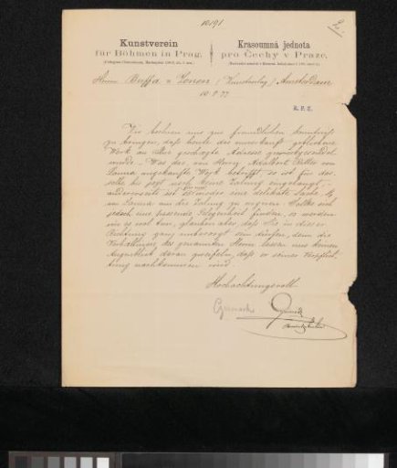 Letter to Frans Buffa and Sons