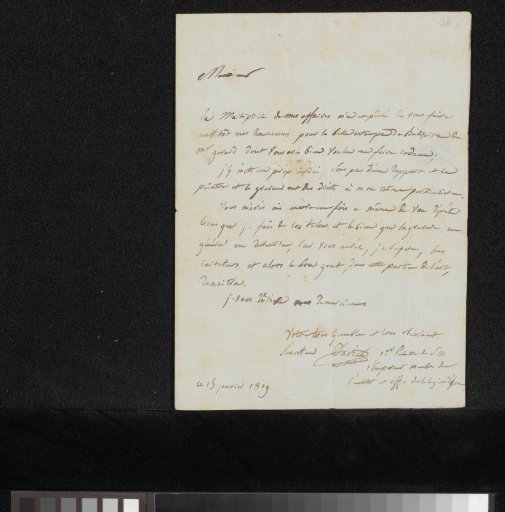 Letter to Auguste Gaspard Louis Desnoyers