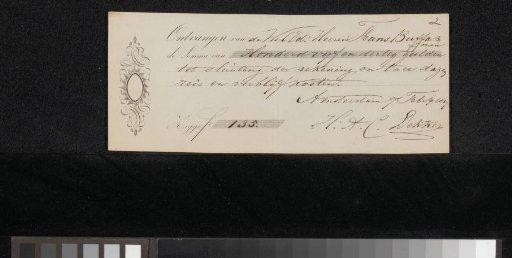 Receipt for Hendrik Adriaan Christiaan Dekker