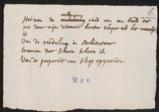 Note concerning points of study