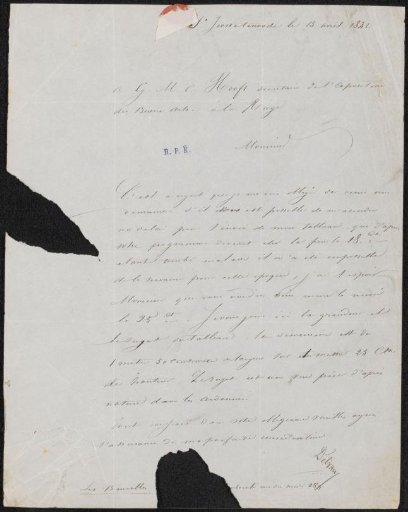 Letter to G.M.C. Hooft, secretary of the committee of the Exhibition of Living Masters in The Hague