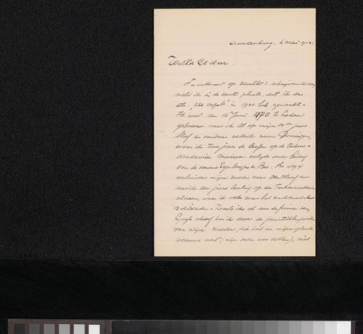 Letter to Pieter Haverkorn van Rijsewijk