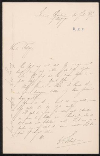 Letter to Filippo Tessaro