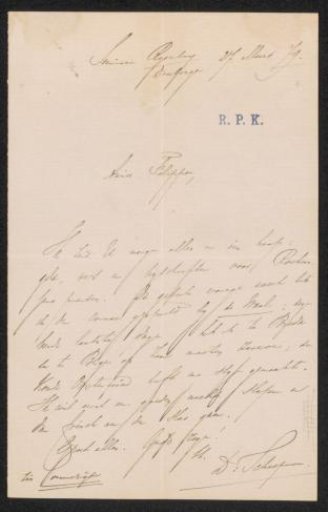 Letter to Filippo Tessaro