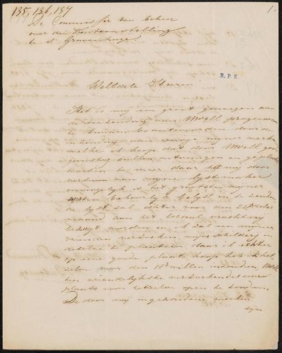 Letter to the Committee of the Exhibition of Living Masters in The Hague