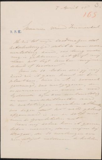 Letter to Christiaan Immerzeel