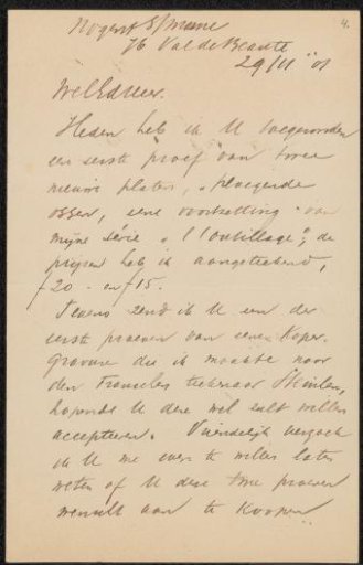 Letter to Pieter Haverkorn van Rijsewijk