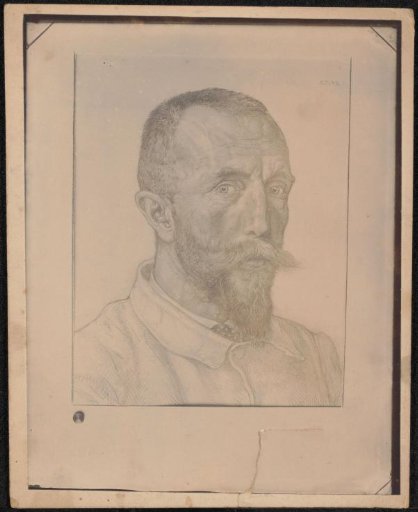 Photographic reproduction of a drawing depicting a portrait of Hector Treub