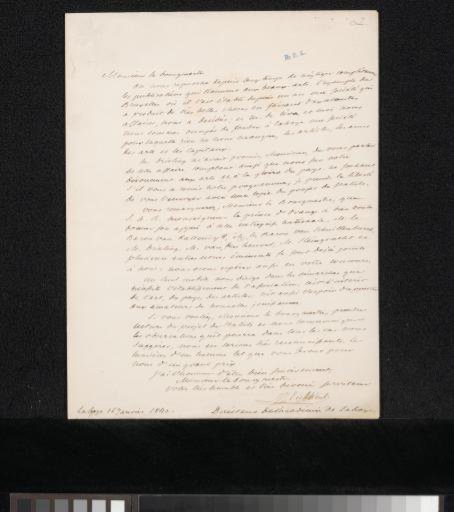 Letter to Lodewijk Constantijn Rabo Copes van Cattenburch