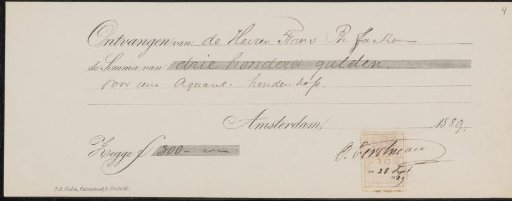 Receipt for Otto Eerelman