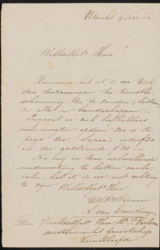 Letter to Pieter Verloren van Themaat