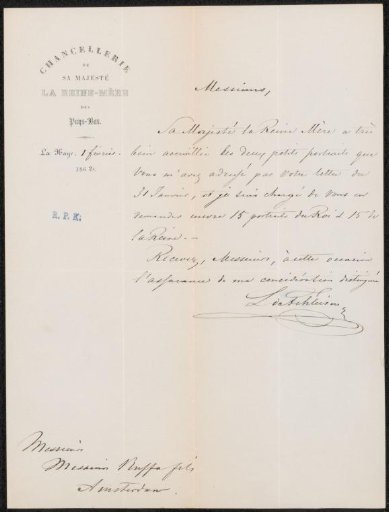 Letter to Frans Buffa and Sons