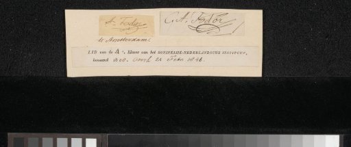 Signatures of Carel Anton Fodor