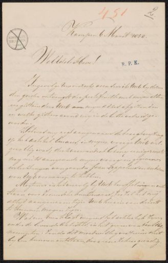 Letter to Christiaan Kramm
