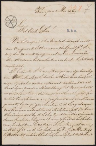 Letter to Christiaan Kramm