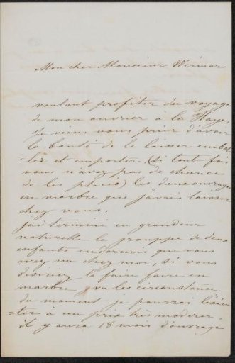 Letter to Augustus Alexander Weimar