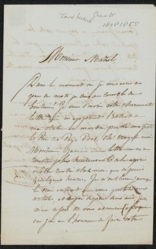 Letter to Jean Zacharie Mazel