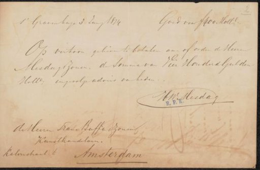 Letter to Frans Buffa and Sons