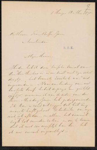 Letter to Frans Buffa and Sons