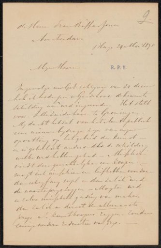 Letter to Frans Buffa and Sons