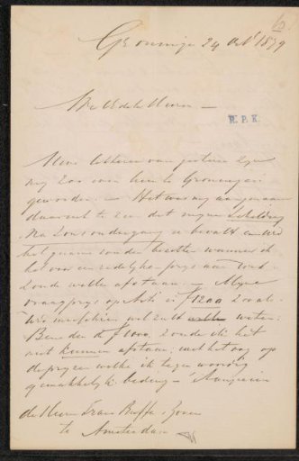 Letter to Frans Buffa and Sons