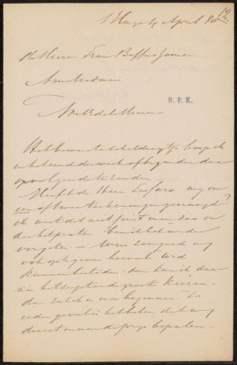 Letter to Frans Buffa and Sons