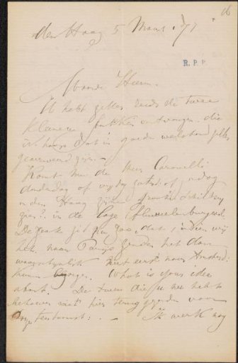 Letter to Frans Buffa and Sons