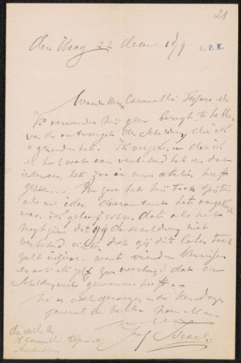Letter to Alberto Caramelli and Filippo Tessaro