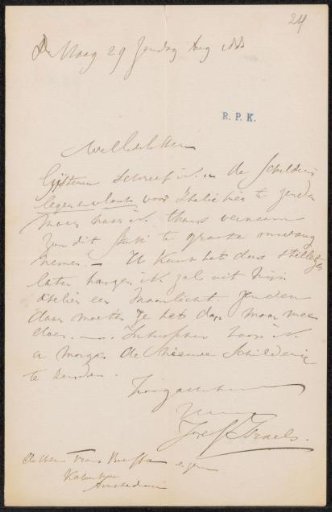 Letter to Frans Buffa and Sons