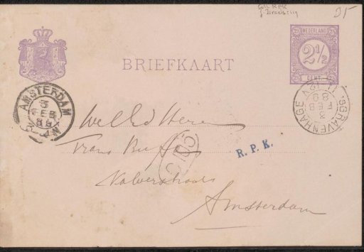 Postcard to Frans Buffa and Sons