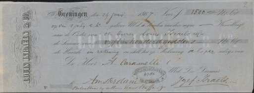 Bill of exchange for Alberto Caramelli