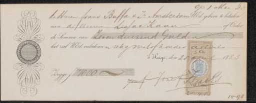 Receipt for Frans Buffa and Sons