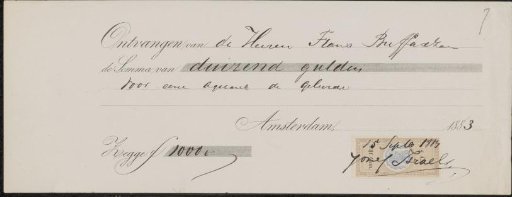 Receipt for Jozef Israëls